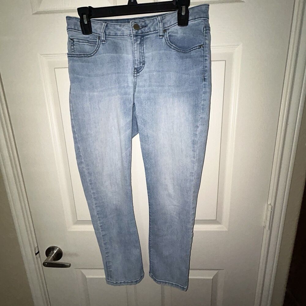 Jennifer Lopez Womens Light Wash Skinny Jeans Size 6 Blue Stretch Denim Mid Rise